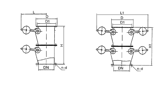 As a dust funnel locking gas discharging dust devices for various dust filtering equipments and various mill machine