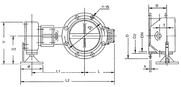 Swb型手動(dòng)蝶閥是由ZPS型手輪型機(jī)構(gòu)及閥體二大倍件組成，具有結(jié)構(gòu)簡單、操作方便、省力、重量輕、泄漏小等優(yōu)點(diǎn)，廣泛應(yīng)用于冶金、石油、化工、電站等工業(yè)部門生產(chǎn)過程中的手動(dòng)調(diào)節(jié)。