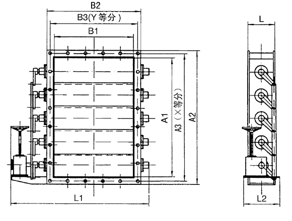 百葉式電動(dòng)氣流調(diào)節(jié)閥是我公司的一種新型節(jié)能可靠的氣流調(diào)節(jié)設(shè)備。百葉式電動(dòng)氣流調(diào)節(jié)閥適用于冶金、礦山、煤炭、建材、化工、電力等行業(yè)的風(fēng)機(jī)進(jìn)、出口及通風(fēng)管道上，對管路中流量進(jìn)行電動(dòng)調(diào)節(jié)。