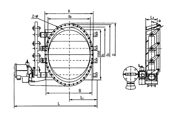 Inclining jalousie valve is used coupled with electric actuators to complete the adjusting by accepting signals of regulating or transmission and automatically controlling the opening degree of valves